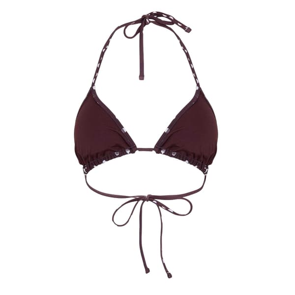 Jack Wills Dam Kickback Triangle Bikini Top 8 UK Choc Chocolate 8 UK
