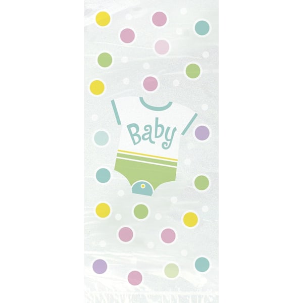 Unika prickiga cellofanpåsar för babyshower (20-pack) Green One Size