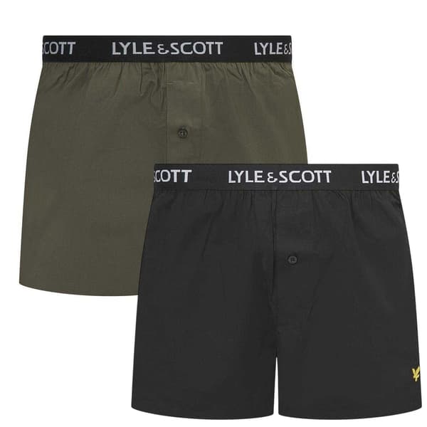 Lyle & Scott Herrvävda Boxershorts (2-pack) M Beetle/Svart Beetle/Black M
