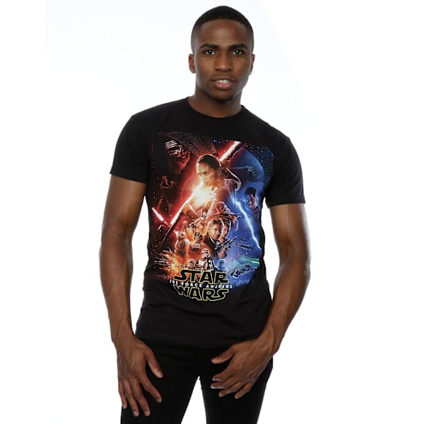 Star Wars Force Awakens Poster T-shirt XL Svart Black XL