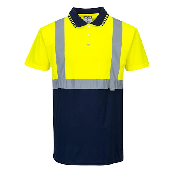 Portwest Herr Kontrast Hi-Vis Poloshirt 4XL Gul/Marinblå Yellow/Navy 4XL