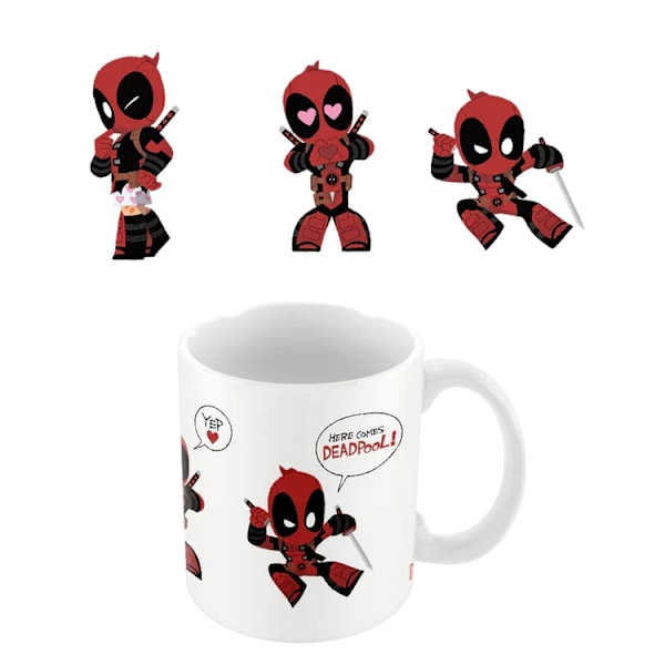 Deadpool Här Kommer Deadpool Mugg En Storlek Vit/Röd/Svart White/Red/Black One Size