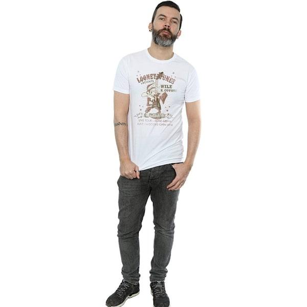 Looney Tunes Herr Wile E Coyote Gitarr Bomull T-shirt M Vit White M