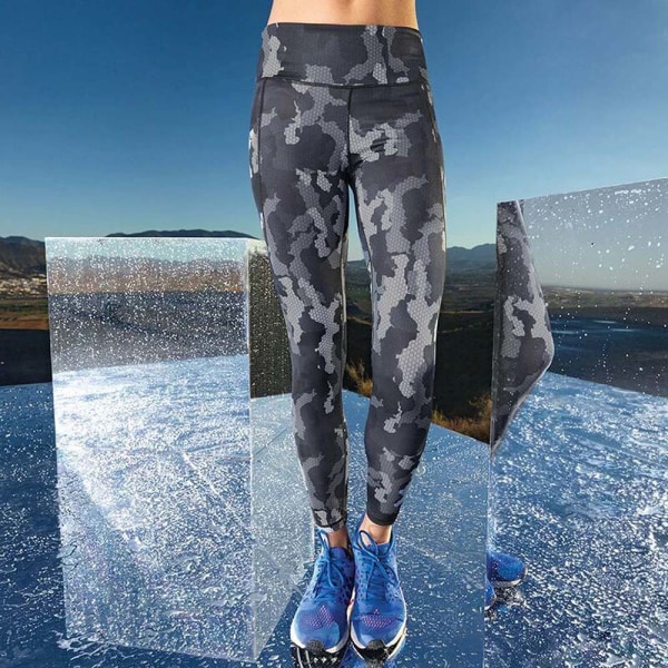 Tri Dri Dam/Dam Performance Hexoflage Leggings M Camo Cha Camo Charcoal M