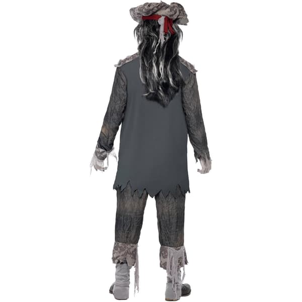 Smiffys Herr Deluxe Spökskepp Ghoul Kostym L Grå Grey L