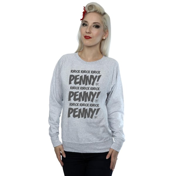 The Big Bang Theory Damkläder Knock Knock Penny Sheldon Sweatshirt Heather Grey S