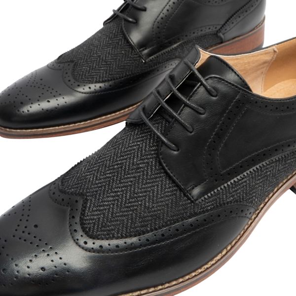 Goor herr 4 Eye läderfodrad Brogue Gibson sko 7 UK svart Black 7 UK