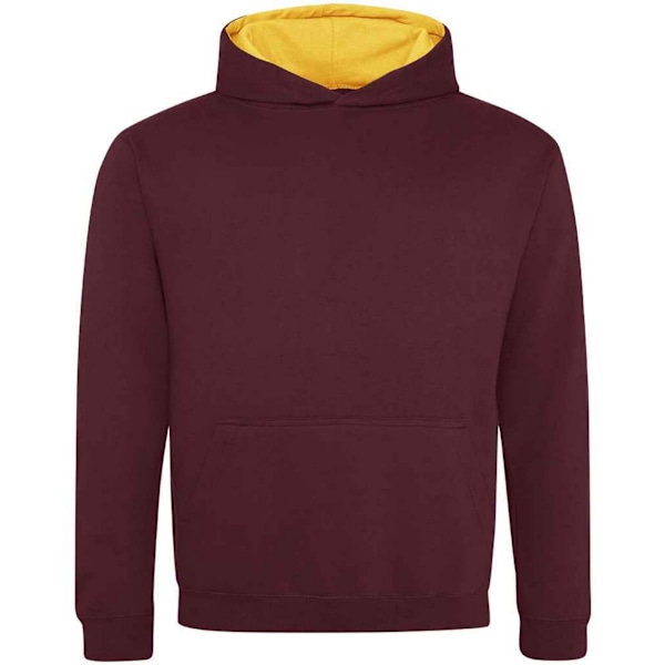 Awdis Barn/Kids Varsity Hoodie 3-4 År Burgunder/Guld Burgundy/Gold 3-4 Years