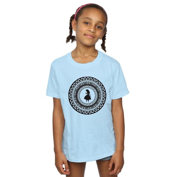 Disney Girls Alice In Wonderland Circle Bomull T-shirt 9-11 År Baby Blue 9-11 Years