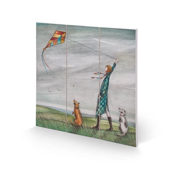 Joe Ramm Dancing In The Wind Square Wood Print 30cm x 30cm Mult Multicoloured 30cm x 30cm