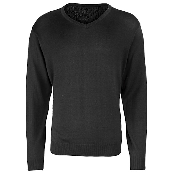 Premier Herr V-Hals Stickad Tröja 4XL Svart Black 4XL