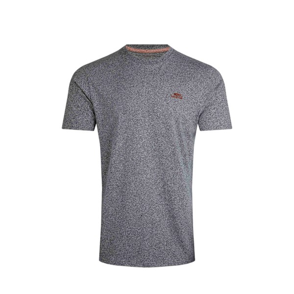 Weird Fish Herr T-shirt med Logotyp i Organisk Bomull Storlek S Ebony Marl Ebony Marl S
