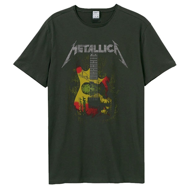 Amplified Unisex Adult Frankenstein Guitar Metallica T-Shirt M Charcoal M