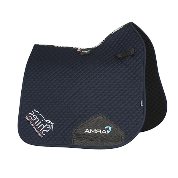 Shires ARMA Logo Hästdressyrsadelpad 17cm - 18cm Marinblå Navy 17cm - 18cm