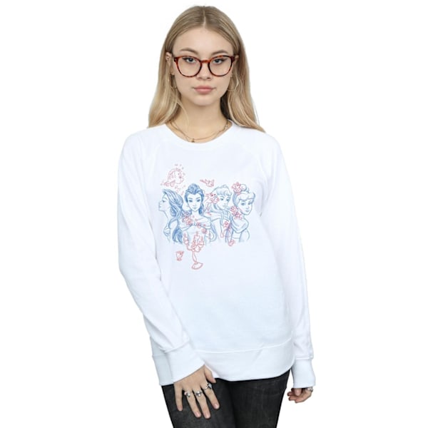 Disney Dam/Kvinnor Princess Sketch Sweatshirt S Vit White S