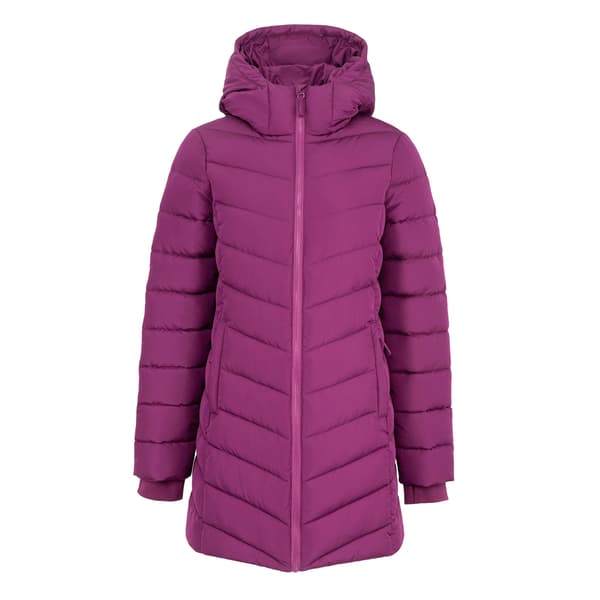 Slazenger Dam Polyester Vadderad Jacka Mellanlång 10 UK Plum 10 UK