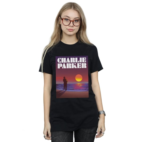 Charlie Parker Dam/Kvinnor Into The Sunset Bomull Boyfriend T Black XL
