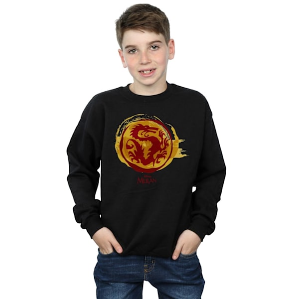 Disney Boys Mulan Courage Dragon Symbol Sweatshirt 9-11 år B Black 9-11 Years