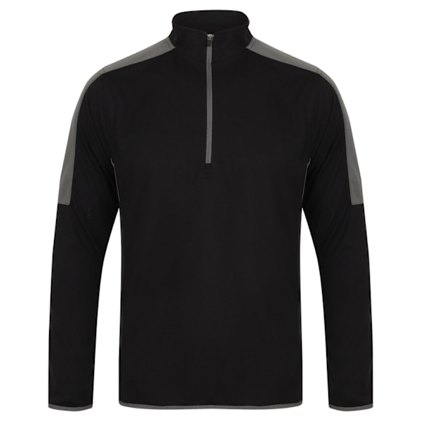 Finden & Hales Herr Kontrastpanel Kvartsdragkedja Midlayer S Svart Black/Gunmetal Grey S