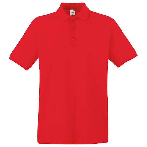 Fruit Of The Loom Premium Herr Kortärmad Poloskjorta S Röd Red S