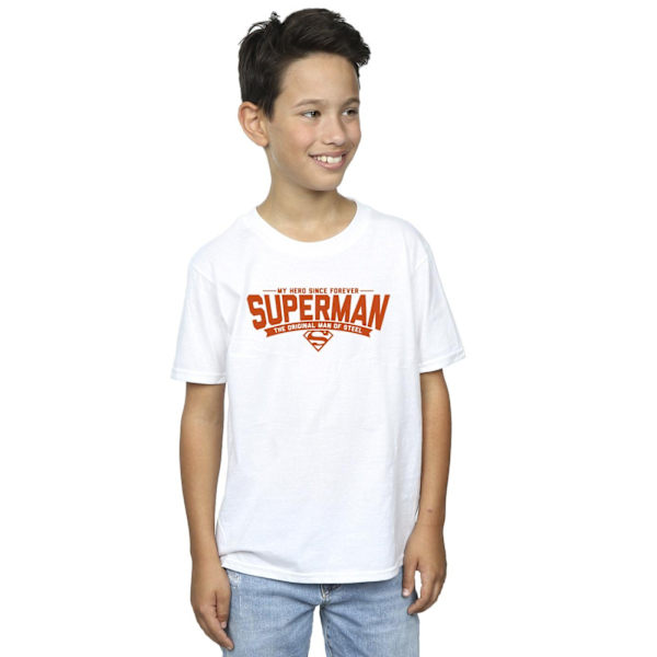 DC Comics Boys Superman Hero Dad T-Shirt 5-6 år Vit White 5-6 Years