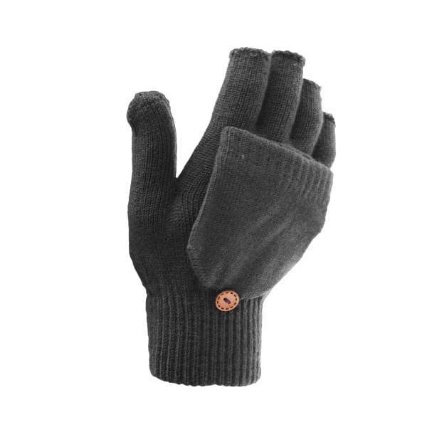 FLOSO Dam/Dam Vinterklädda Fingerless Magic Gloves One S Black One Size