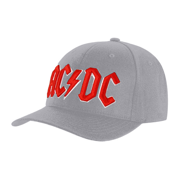 AC/DC Unisex Vuxen Logo Baseball Cap En Storlek Grå Grey One Size