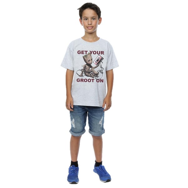 Guardians Of The Galaxy Boys Get Your Groot On Heather T-Shirt Grey 5-6 Years