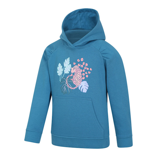 Mountain Warehouse Barnkläder/Barn Djungel Organisk Hoodie 9-10 År Blue 9-10 Years