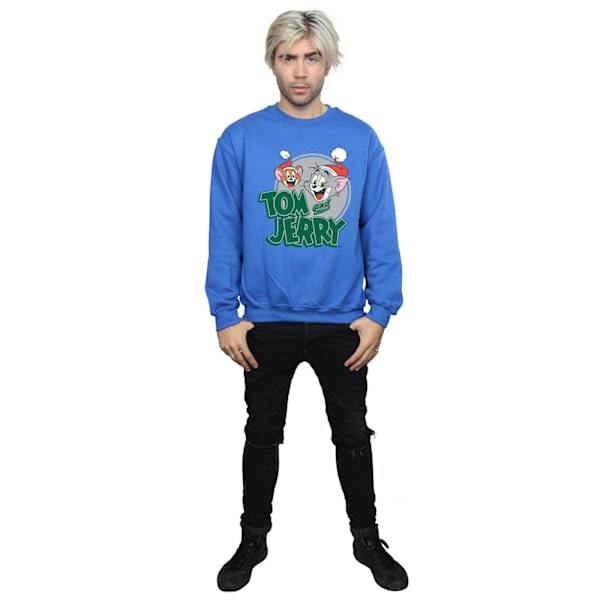 Tom And Jerry Herr Julhälsningar Sweatshirt M Royal Blue Royal Blue M