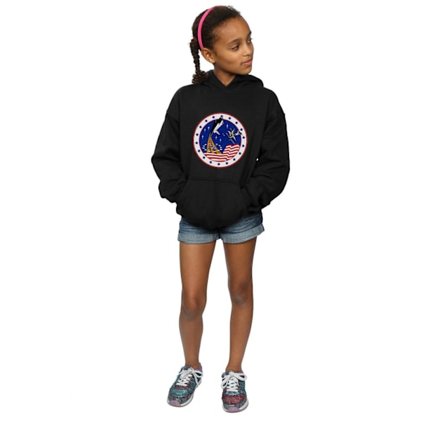 NASA Girls Classic Rocket 76 Hoodie 7-8 år Svart Black 7-8 Years