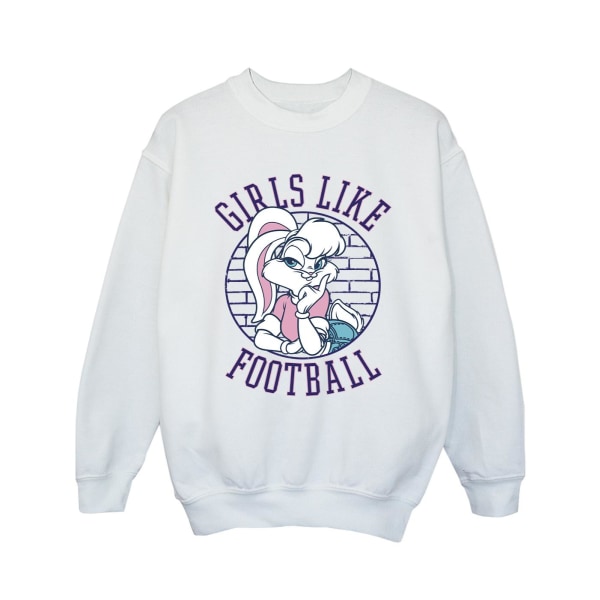 Looney Tunes Girls Lola Bunny Girls Like Football Sweatshirt 7- White 7-8 Years