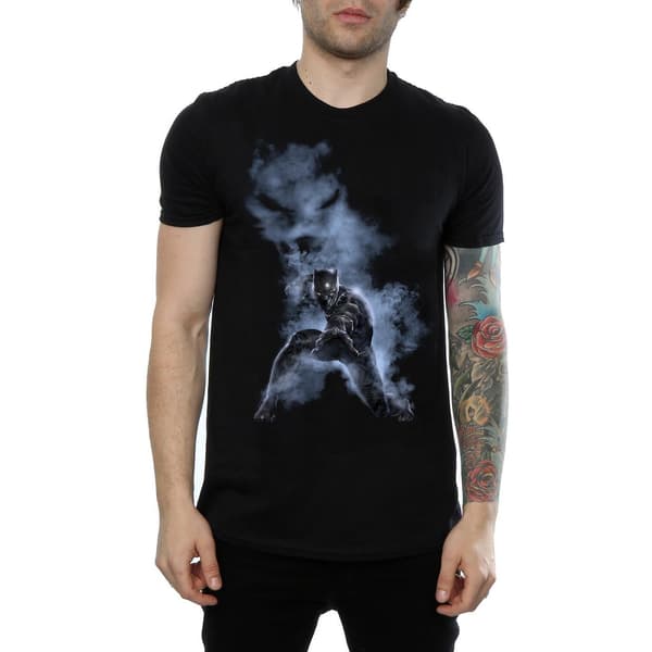 Marvel Herr Svart Panter Rök T-Shirt M Svart Black M