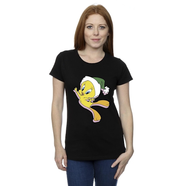 Looney Tunes Dam/Damer Tweety Julhatt Bomull T-shirt Black S