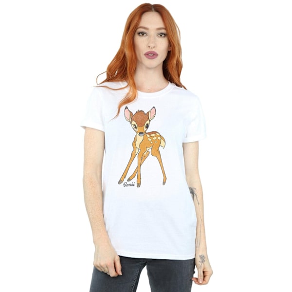 Bambi Dam/Dam T-shirt i bomull Boyfriend 3XL Vit White 3XL