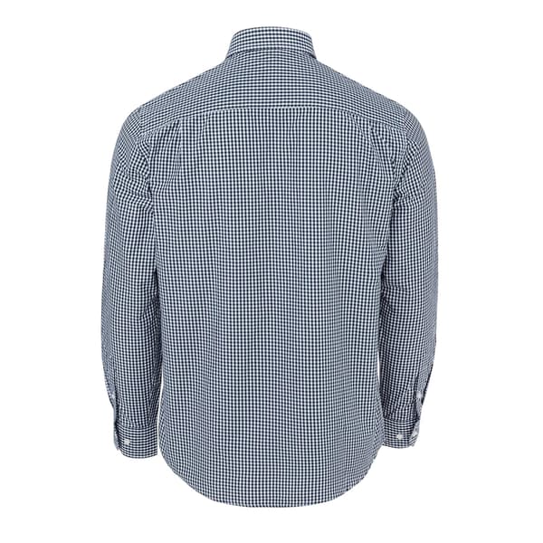 Fabric mönstrad poplinskjorta med lång ärm för herrar M marinblå gingham Navy Gingham M