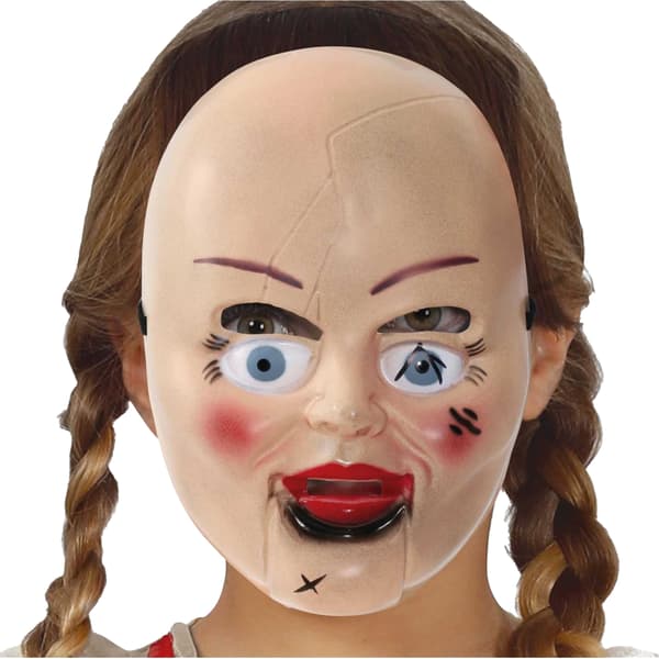 Fiestas Guirca Flickor Läskig Docka PVC Mask One Size Beige Beige One Size