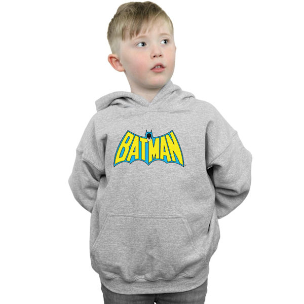 DC Comics Boys Batman Retro Logo Hoodie 9-11 år Sports Grey Sports Grey 9-11 Years