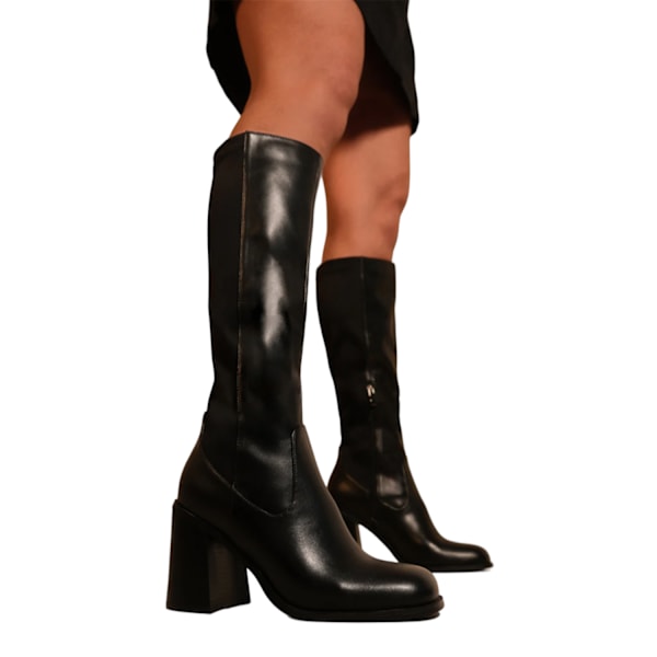 Where's That From Damskor/Damer Zhuri PU Sidosydd Stretch Medium Black 4 UK