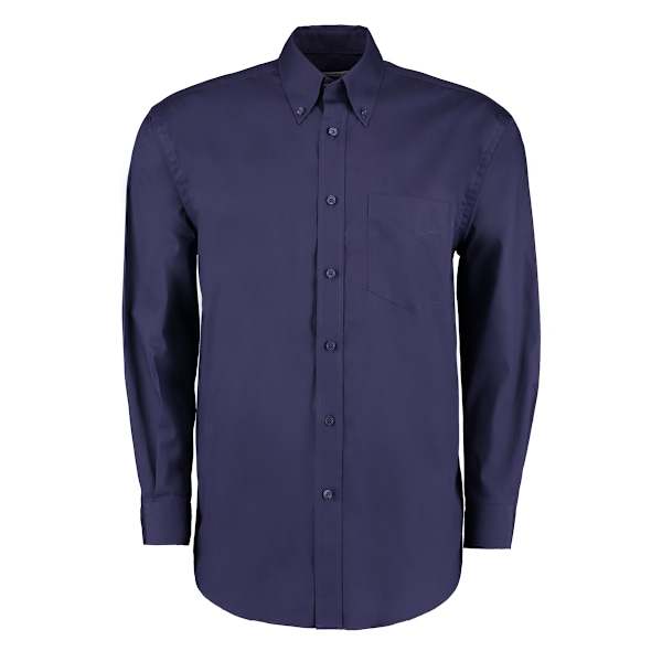 Kustom Kit Herr Långärmad Corporate Oxford Skjorta 17 tum Midnattsblå Midnight Navy 17inch