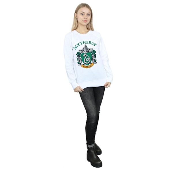 Harry Potter Dam/Kvinnor Slytherin Crest Sweatshirt XXL Vit White XXL