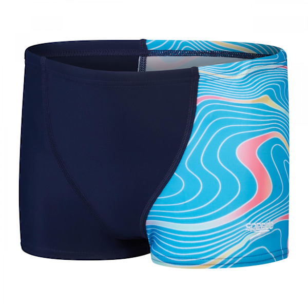 Speedo Pojkar Digitaltryck V-Cut Badshorts 15-16 År Marinblå Navy 15-16 Years