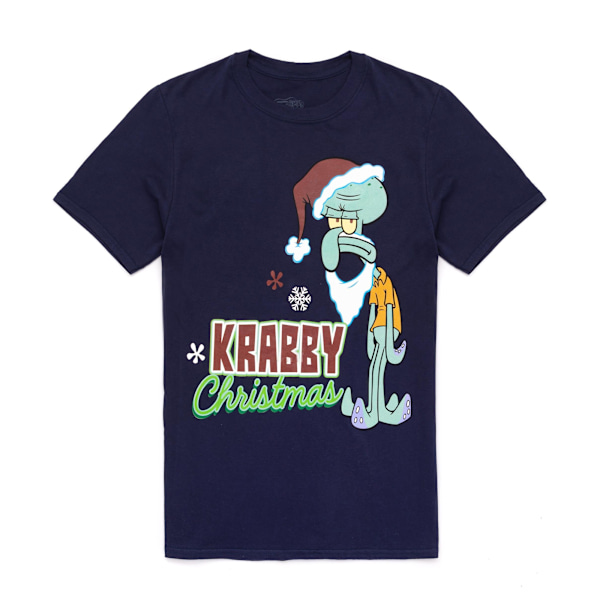 SpongeBob SquarePants Squidward Jul T-shirt för män S Marinblå Navy S