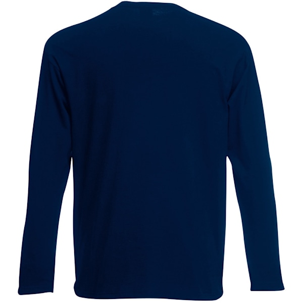 Fruit Of The Loom Mens Valueweight Crew Neck Long Sleeve T-Shirt Deep Navy L