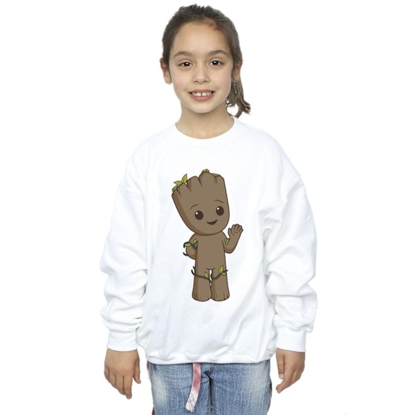 Marvel Girls I Am Groot Söt Groot Sweatshirt 7-8 År Vit White 7-8 Years