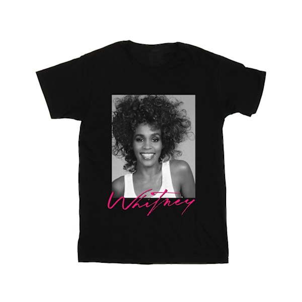 Whitney Houston Flickor Leende Foto Bomull T-shirt 9-11 År Black 9-11 Years