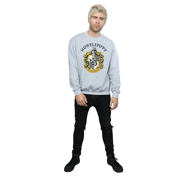 Harry Potter Hufflepuff Sweatshirt XL Sports Grey för män Sports Grey XL