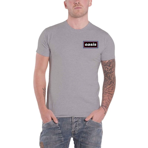 Oasis Unisex Adult Lines T-shirt S Grå Grey S