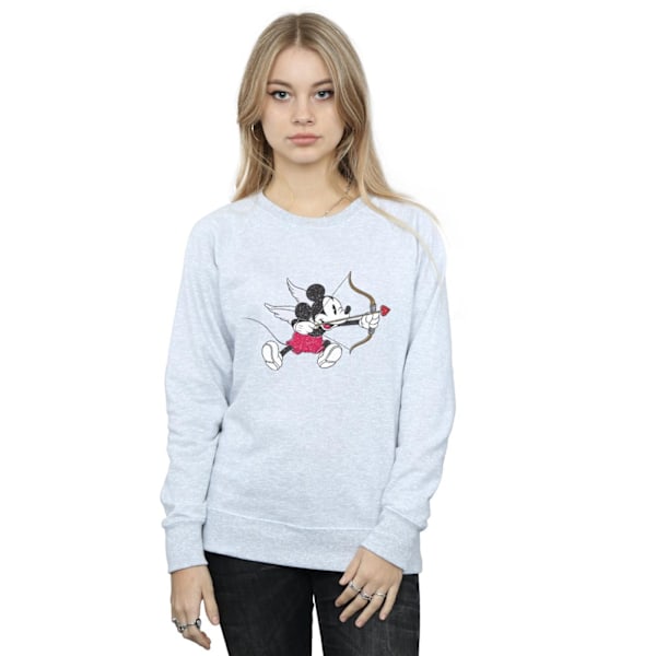 Disney Dam/Damer Mickey Mouse Love Cherub Sweatshirt L Spor Sports Grey L