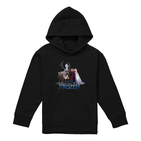 Frozen Barn/Barn Gruppfoto Pullover Hoodie 5-6 År Bla Black 5-6 Years